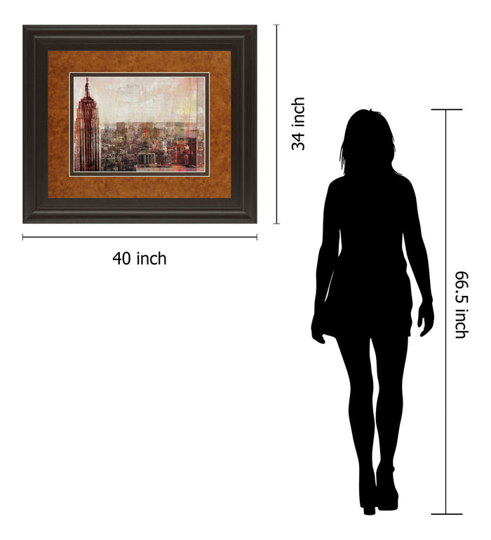 Shades Of New York By Markus Haub - Framed Print Wall Art - Light Brown