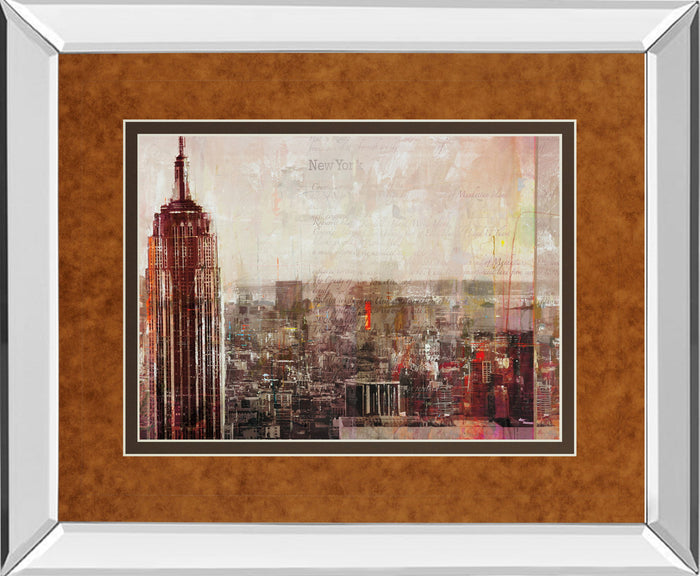 Shades Of New York By Markus Haub - Mirror Framed Print Wall Art - Light Brown