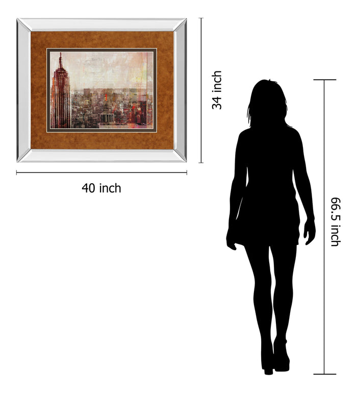 Shades Of New York By Markus Haub - Mirror Framed Print Wall Art - Light Brown