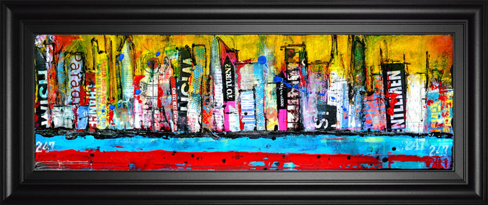 Skyline By Erin Ashley - Framed Print Wall Art - Yellow