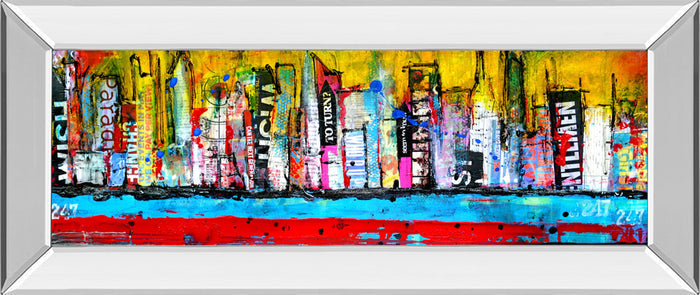 Skyline By Erin Ashley - Mirror Framed Print Wall Art - Yellow