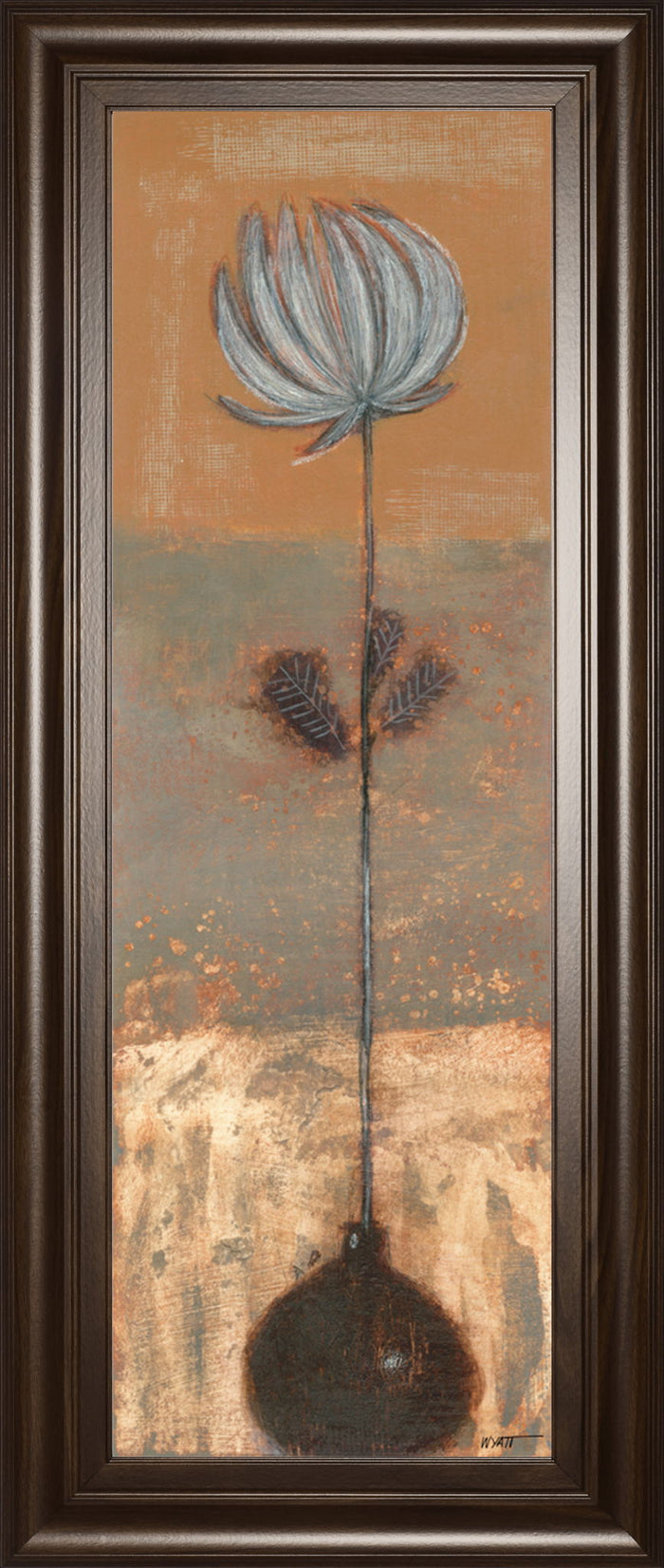 Solitary Flower I By Norman Wyatt - Framed Print Wall Art - Light Brown