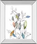 Spring Leaves I By Meyers, R. - Mirror Framed Print Wall Art - White