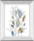 Spring Leaves Il By Meyers, R. - Mirror Framed Print Wall Art - White