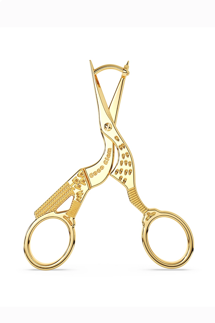 Stork Scissor Earrings in Gold