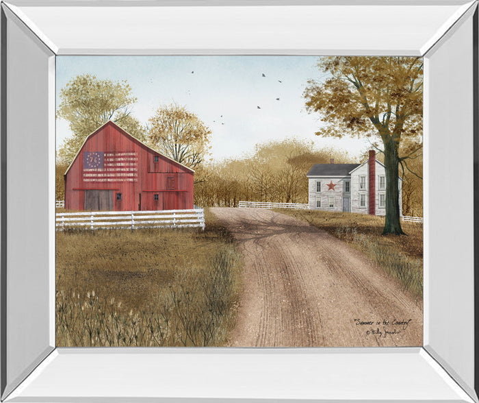 Summer In The Country By Billy Jacobs - Mirror Framed Print Wall Art - Light Brown