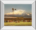 Summer Pastures By Bonnie Mohr - Mirror Framed Print Wall Art - Light Brown