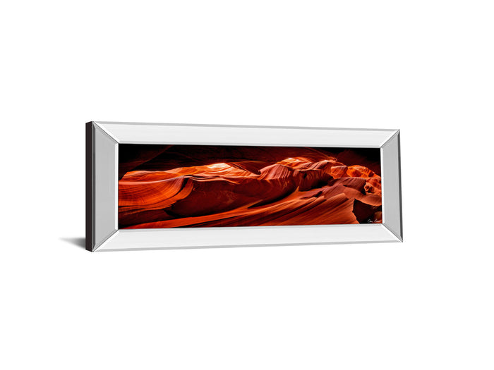 Sun Shining Through Canyon VIIl By David Drost - Mirror Framed Print Wall Art - Orange