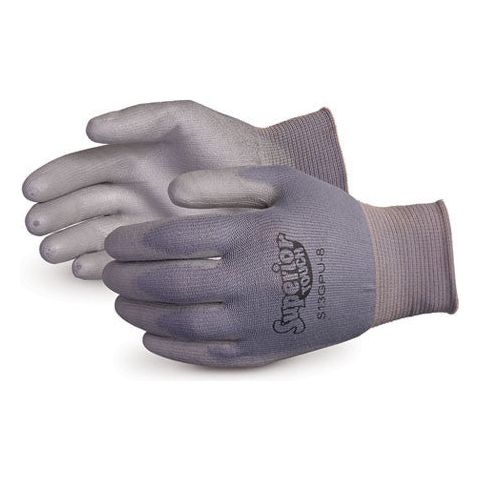 Superior Touch 13-gauge Grey Nylon Knit with Polyurethane Palms (1 dozen)