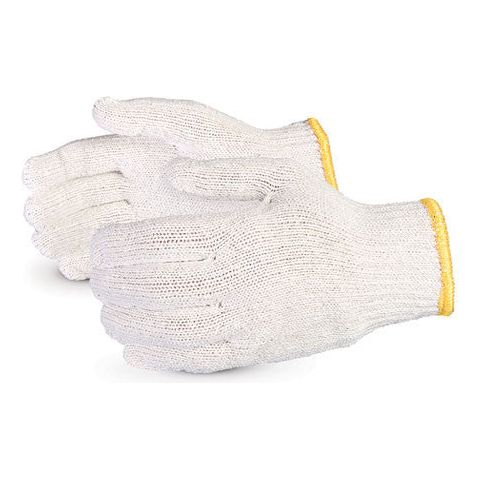 SureKnit Economy Bleach White, Poly/Cotton String Knit Gloves (1 dozen)
