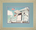 The Cabin By Natasia Cook - Framed Print Wall Art - Light Blue