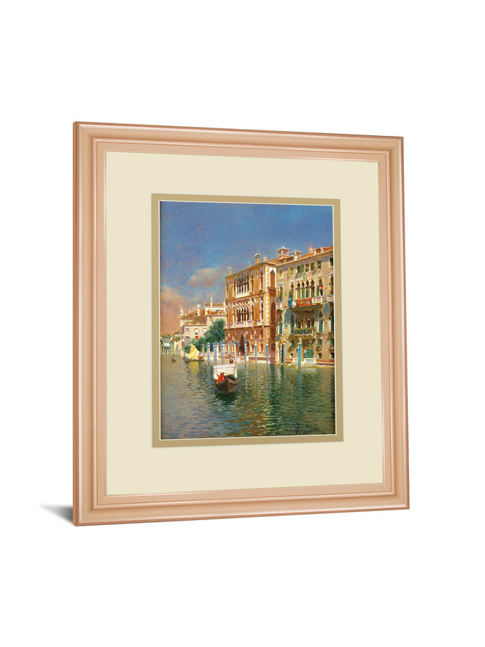 The Grand Canal, Venice By Rubens Santora - Framed Print Wall Art - Beige