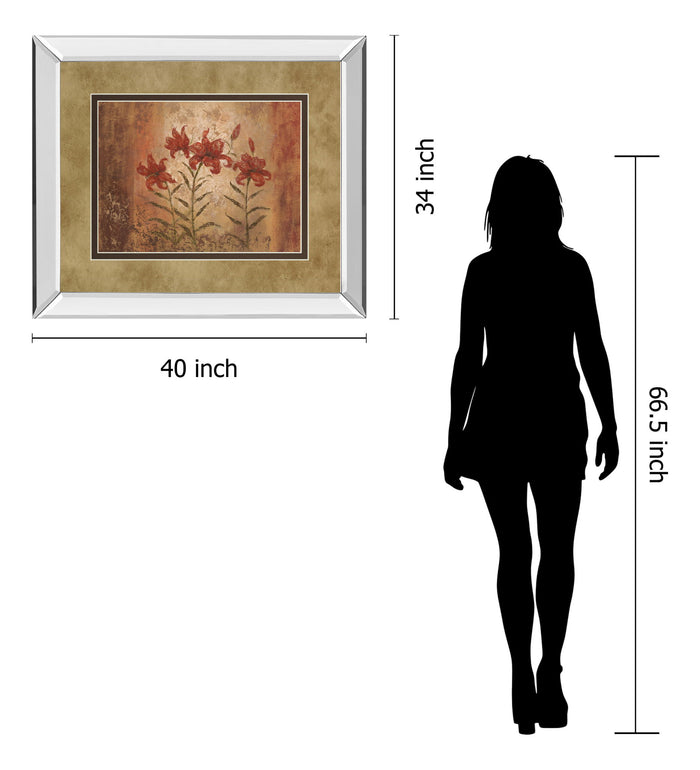 The Lily Style By Vivian Flasch - Mirror Framed Print Wall Art - Light Brown