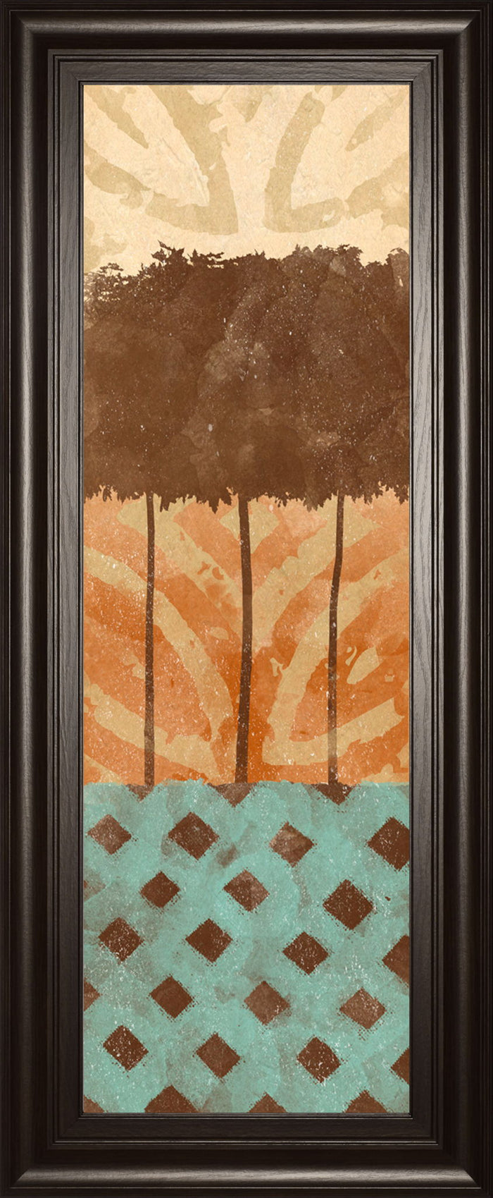 Tribal Trio Il By Alonzo Saunders - Framed Print Wall Art - Light Brown