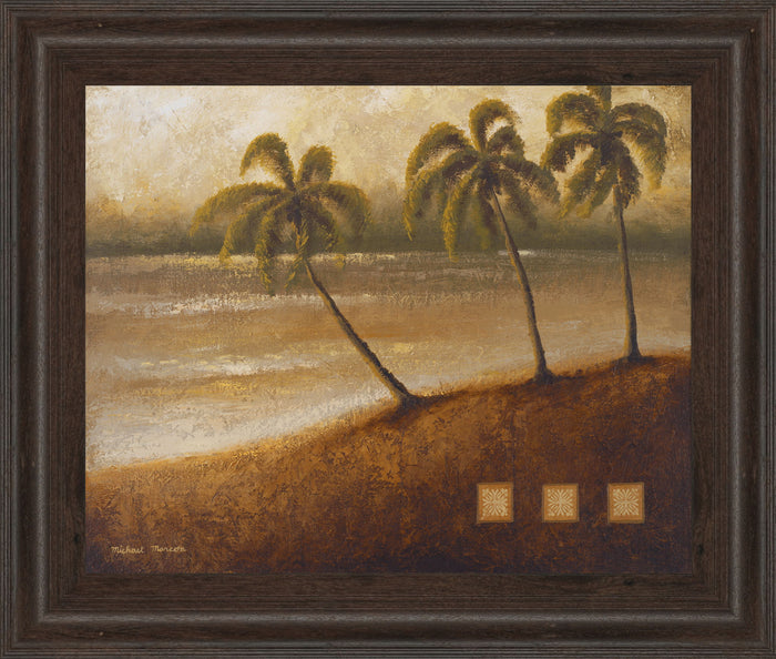 Tropical Escape Il By Michael Marcon - Framed Print Wall Art - Light Brown
