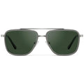 Smoke Grey / Smoke Green Lens || Men's Aviator Sunglasses with Smoke Grey frame and Smoke Green Lens on a white background