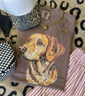 Yellow Lab Faux Rhinestone Tee - Cracked Ginger